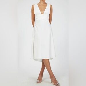 Danielle Guizio white high slit dress NWOT